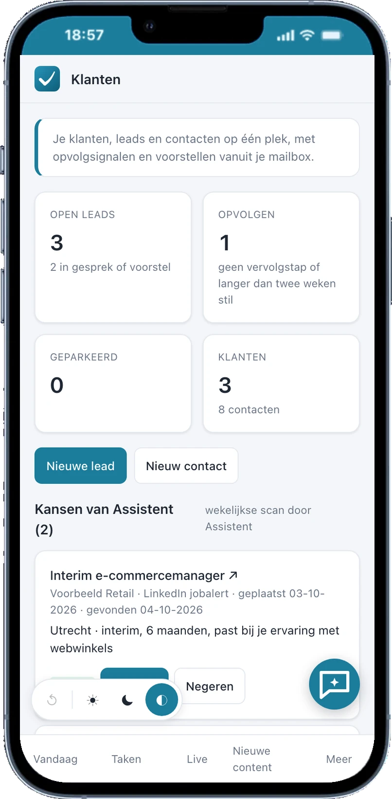 Workforce: klanten en leads